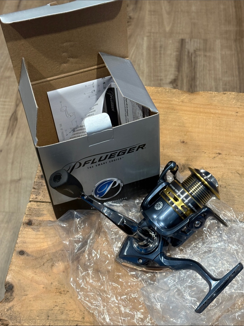 The Pflueger President PRESSP35 spin cast fishing reel.